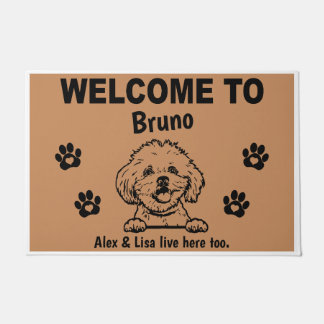 Maltese Dog Welcome Home Personalized Custom Doormat