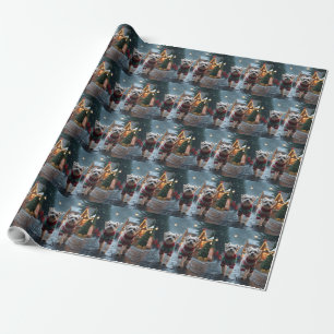 Maltese Dogs Christmas Snow Holiday Wrapping Paper