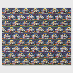 Maltese Dogs Pumpkin Halloween Funny Wrapping Paper