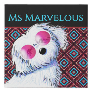 Maltese Faux Wrapped Canvas Print