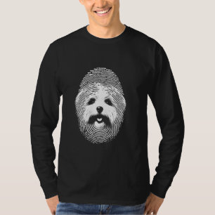 Maltese Fingerprint - Vintage Maltese Dog Breed Lo T-Shirt