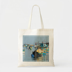Maltese Fishing Boats Marsaxlokk In Malta Tote Bag