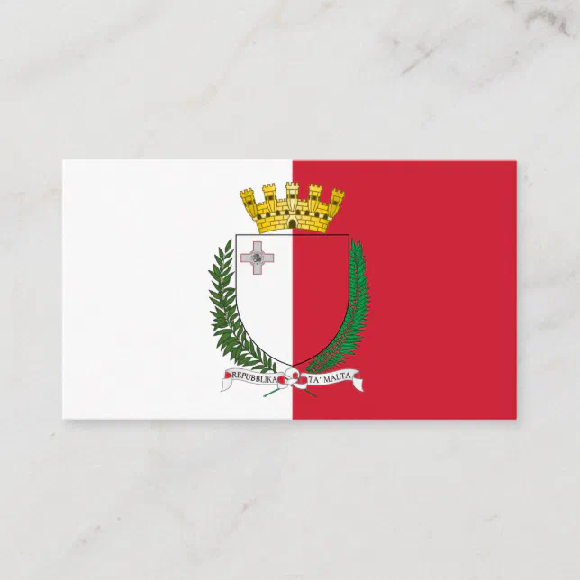 Maltese Flag & Coat of Arms, Flag of Malta Business Card Zazzle