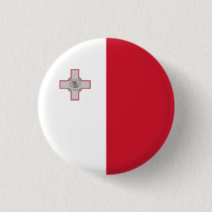 Maltese Flag, Flag of Malta Button