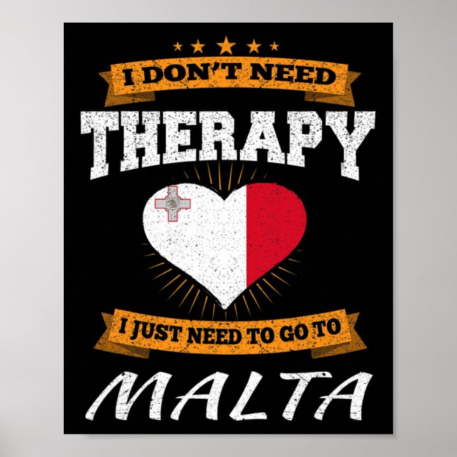 Maltese Flag I Funny Malta Vacation Gift  Poster (Front)