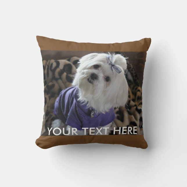 Maltese Gifts Throw Pillow (Front)
