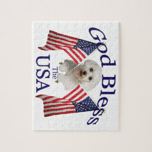 Maltese God Bless USA Jigsaw Puzzle