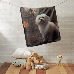 Maltese Halloween Scary Baby Blanket