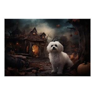 Maltese Halloween Scary Poster