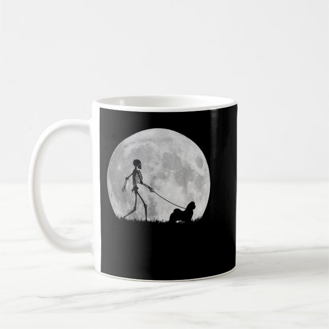 Maltese Halloween Skeleton Funny Dog Youth Kid Gir Coffee Mug (Left)