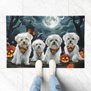 Maltese Halloween Spooky Doormat