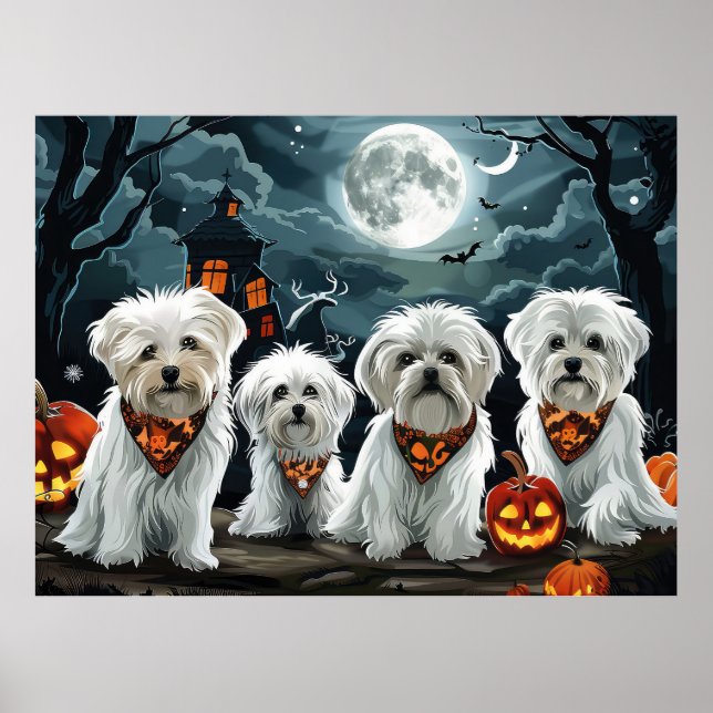 Maltese Halloween Spooky Poster (Front)