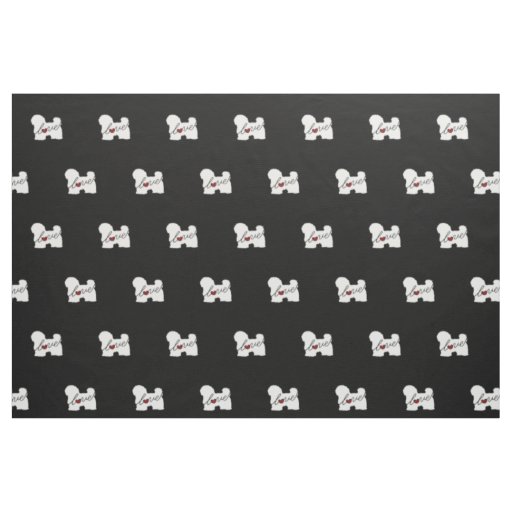 Maltese / Havanese Love Fabric