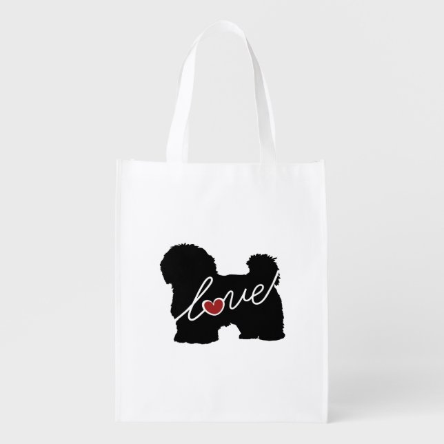 Maltese / Havanese Love Grocery Bag (Front)