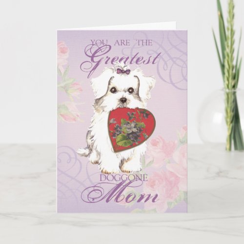 Maltese Heart Mom Card