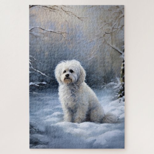 Maltese Let It Snow Christmas Jigsaw Puzzle