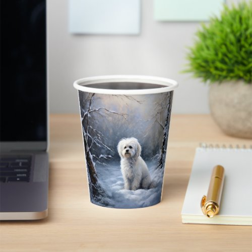 Maltese Let It Snow Christmas Paper Cups