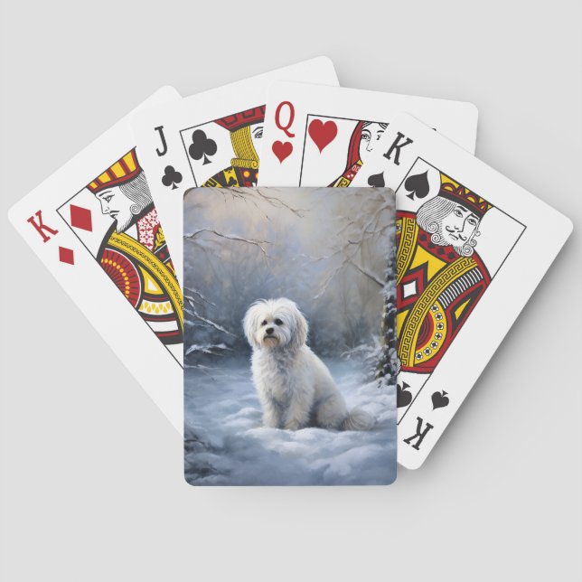 Maltese Let It Snow Christmas Poker Cards (Back)