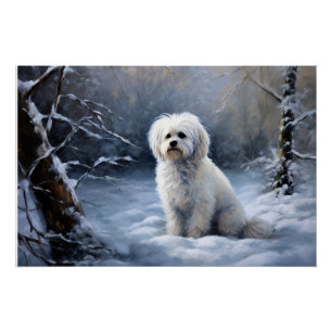 Maltese Let It Snow Christmas Poster