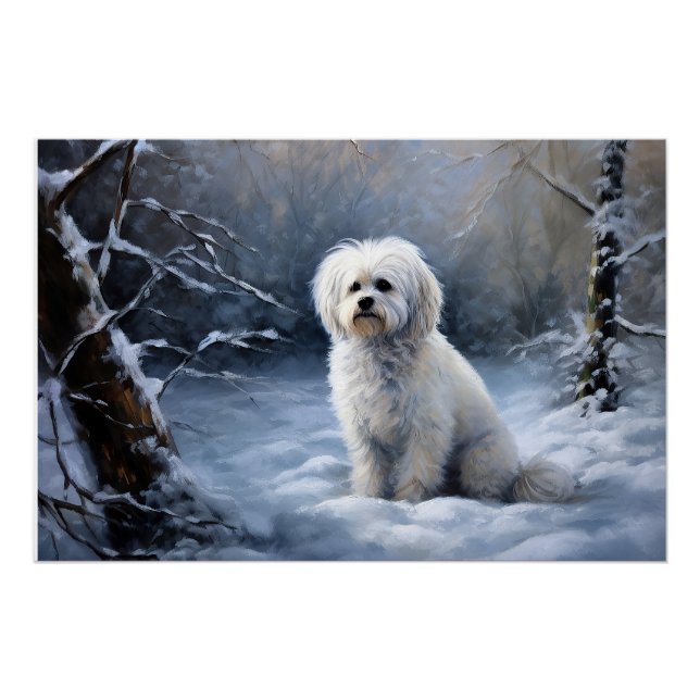 Maltese Let It Snow Christmas Poster (Front)