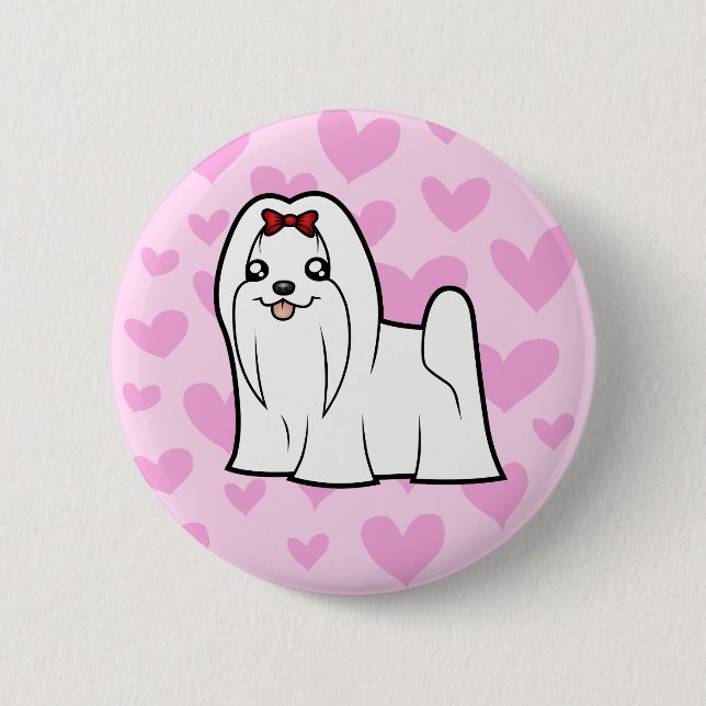 Maltese Love (show cut) Pinback Button (Front)
