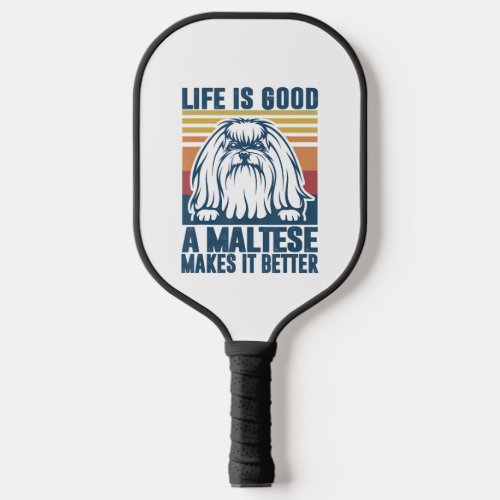 Maltese Lover Gifts Pickleball Paddle