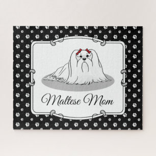 Maltese Mom — Cute Dog Breed Mom Cartoon Jigsaw Puzzle