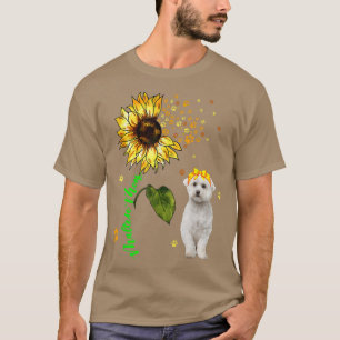 Maltese Mom Cute Sunflower Dog Paws Owner Lover Fa T-Shirt