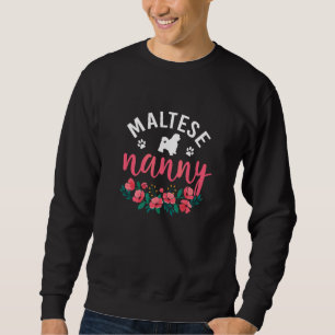 Maltese Nanny Women Mom Cute Dog Owner Christmas Sweatshirt