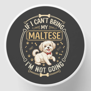 Maltese Not Going Dog Red Bow Tie Bone Frame Mini Candle Favors
