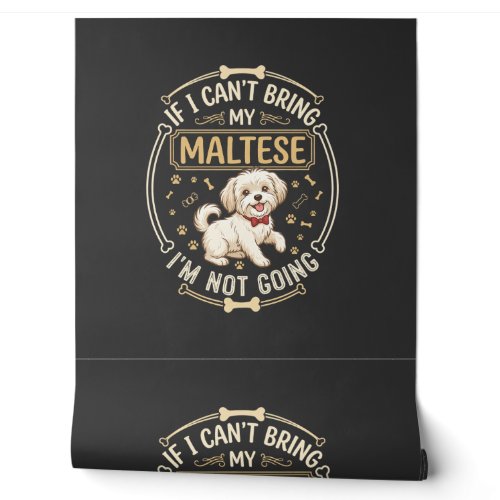 Maltese Not Going Dog Red Bow Tie Bone Frame Wallpaper