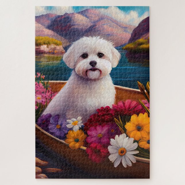 Maltese on a Paddle: A Scenic Adventure Jigsaw Puzzle (Vertical)