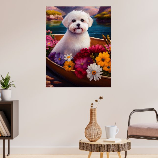 Maltese on a Paddle: A Scenic Adventure Poster (Living Room 3)