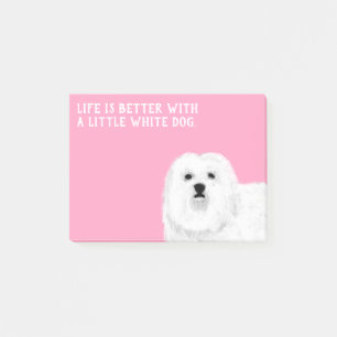 Maltese or Coton de Tulear Little White Dog Post-it Notes