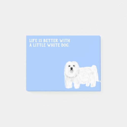 Maltese or Coton de Tulear Little White Dog Post_it Notes