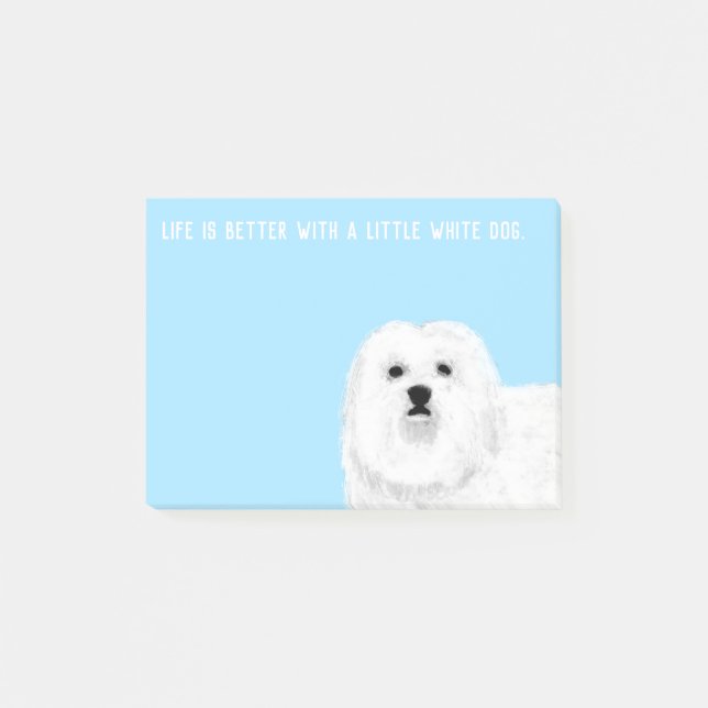 Maltese or Coton de Tulears Little White Dog Post-it Notes (Front)