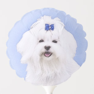 Maltese Painting - Cute Original Dog Art Balloon