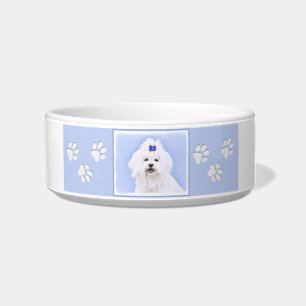 Maltese Painting - Cute Original Dog Art Bowl