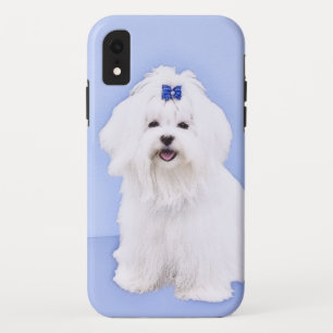 Maltese Painting - Cute Original Dog Art iPhone XR Case
