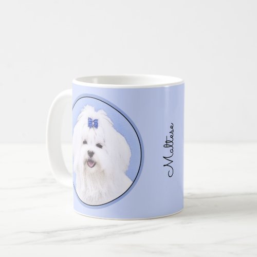 Maltese Painting _ Cute Original Dog Art Coffee Mug