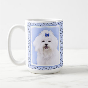 Maltese Painting - Cute Original Dog Art Coffee Mug