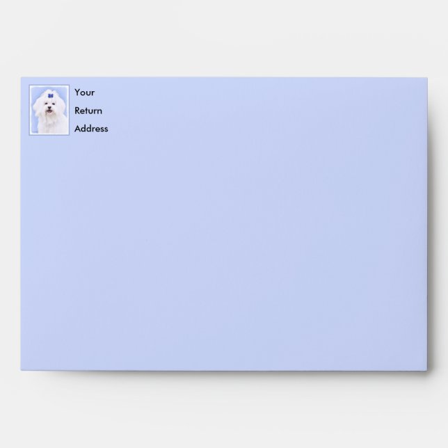 Maltese Painting - Cute Original Dog Art Envelope (Front)