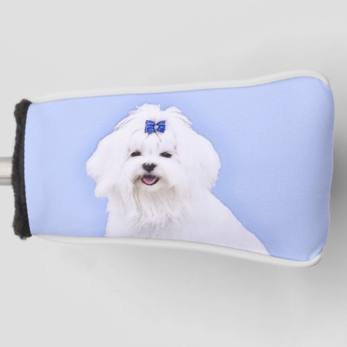 Maltese Painting _ Cute Original Dog Art Golf Head Cover