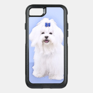 Maltese Painting - Cute Original Dog Art OtterBox Commuter iPhone SE/8/7 Case