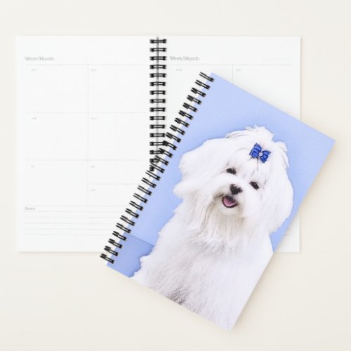 Maltese Painting _ Cute Original Dog Art Planner