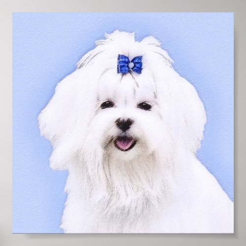 Maltese Painting _ Cute Original Dog Art Poster