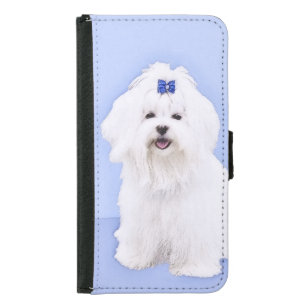 Maltese Painting - Cute Original Dog Art Samsung Galaxy S5 Wallet Case