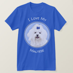 Maltese Painting - Cute Original Dog Art T-Shirt