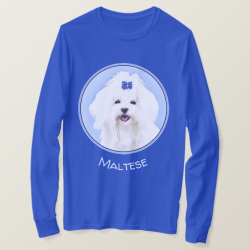 Maltese Painting _ Cute Original Dog Art T_Shirt