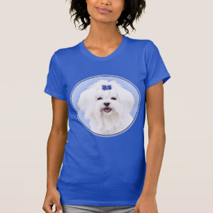 Maltese Painting - Cute Original Dog Art T-Shirt